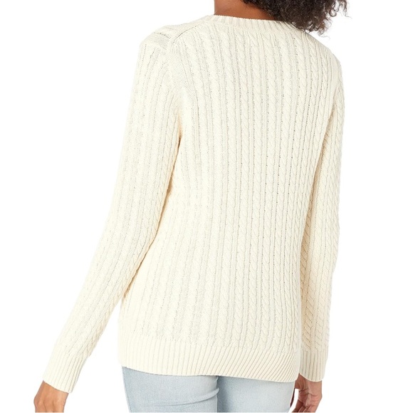 Amazon Essentials Cream Fisherman Cable Crewneck Sweater NWT Size 3X - Picture 2 of 5